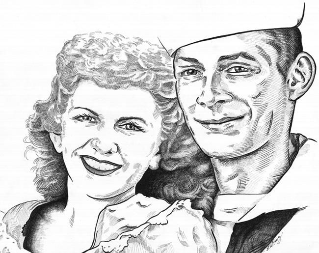 WWII couple by L. W. Harvey